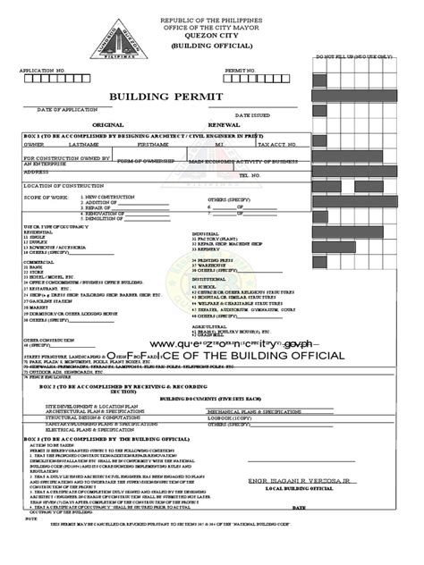 quezon city building permit requirements